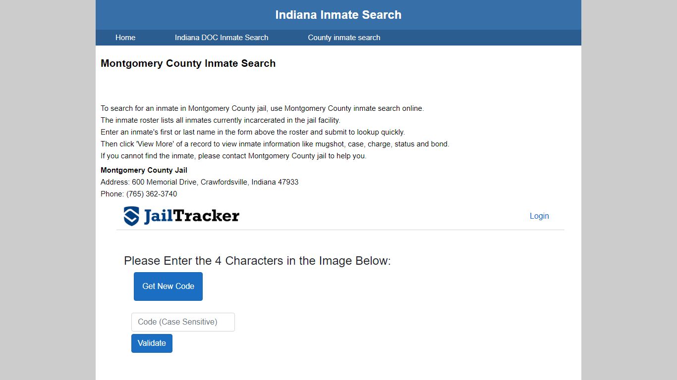 Montgomery County Inmate Search